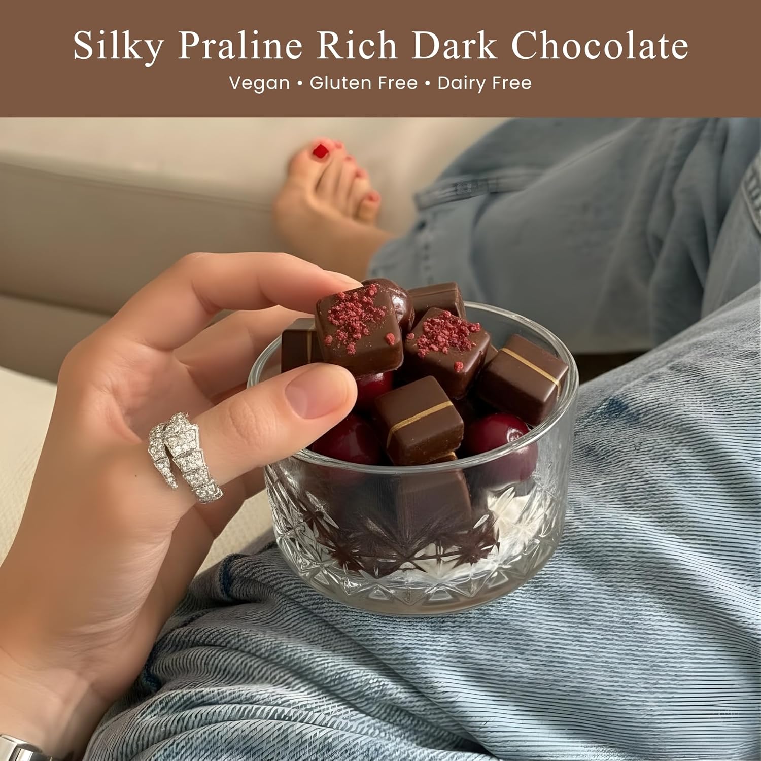 Andy Anand Luxury Gluten-Free Vegan Dark Chocolate Truffles Praline Collection – 24 Pcs Gift Box for Holidays & Special Occasions, Made with 60% Chocolate (Cocoa Butter)