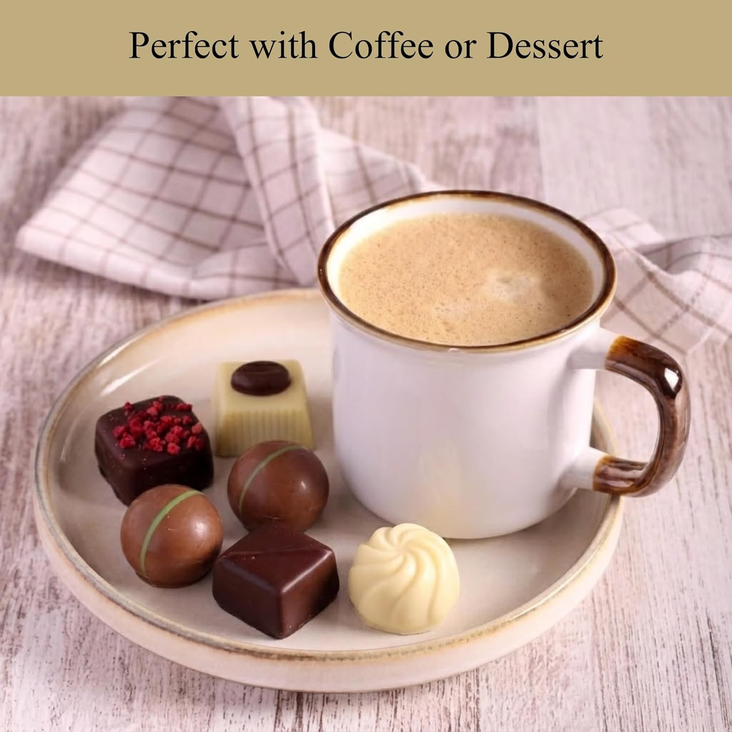 Chocolate Truffles Bon Bon Praline Box – Gourmet Chocolate Gift, Made with 60% Chocolate (Cocoa Butter)