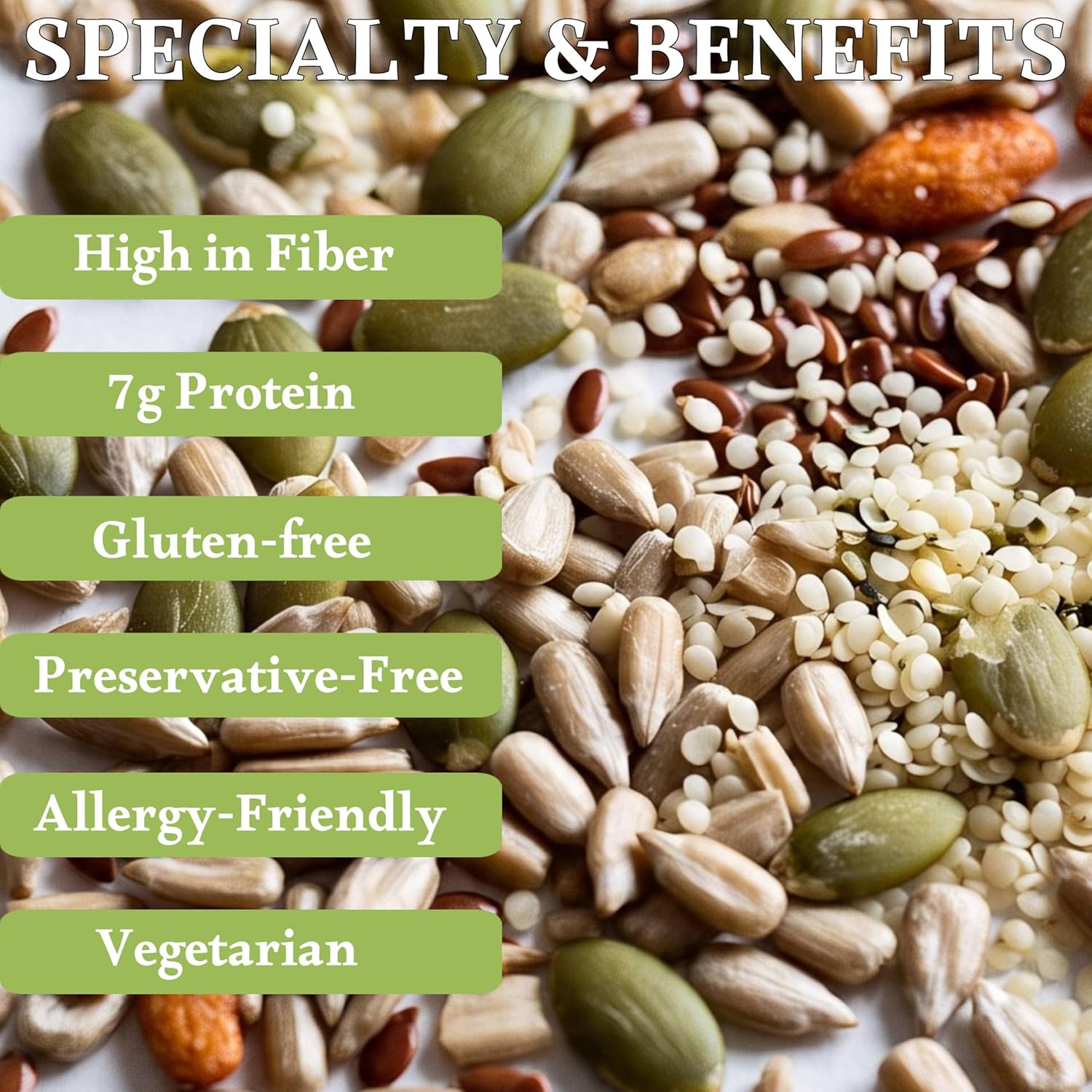 Andy Anand Sugar Free 5 Seed Crunch : Allergy Friendly Snack Packs - 14  Individually Wrapped, Gluten & Nut Free Trail Mix, Sunflower, Pumpkin, Flaxseed, Sesame seeds, Hemp Seeds, Grab & Goodness (7 Oz)