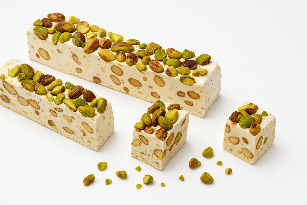 Andy Anand Roasted Pistachio Nougat Turron - Homemade Style brittle soft nougat Turron - A Delicious and Healthy Treat, Amazing-Delicious-Decadent 7 Oz
