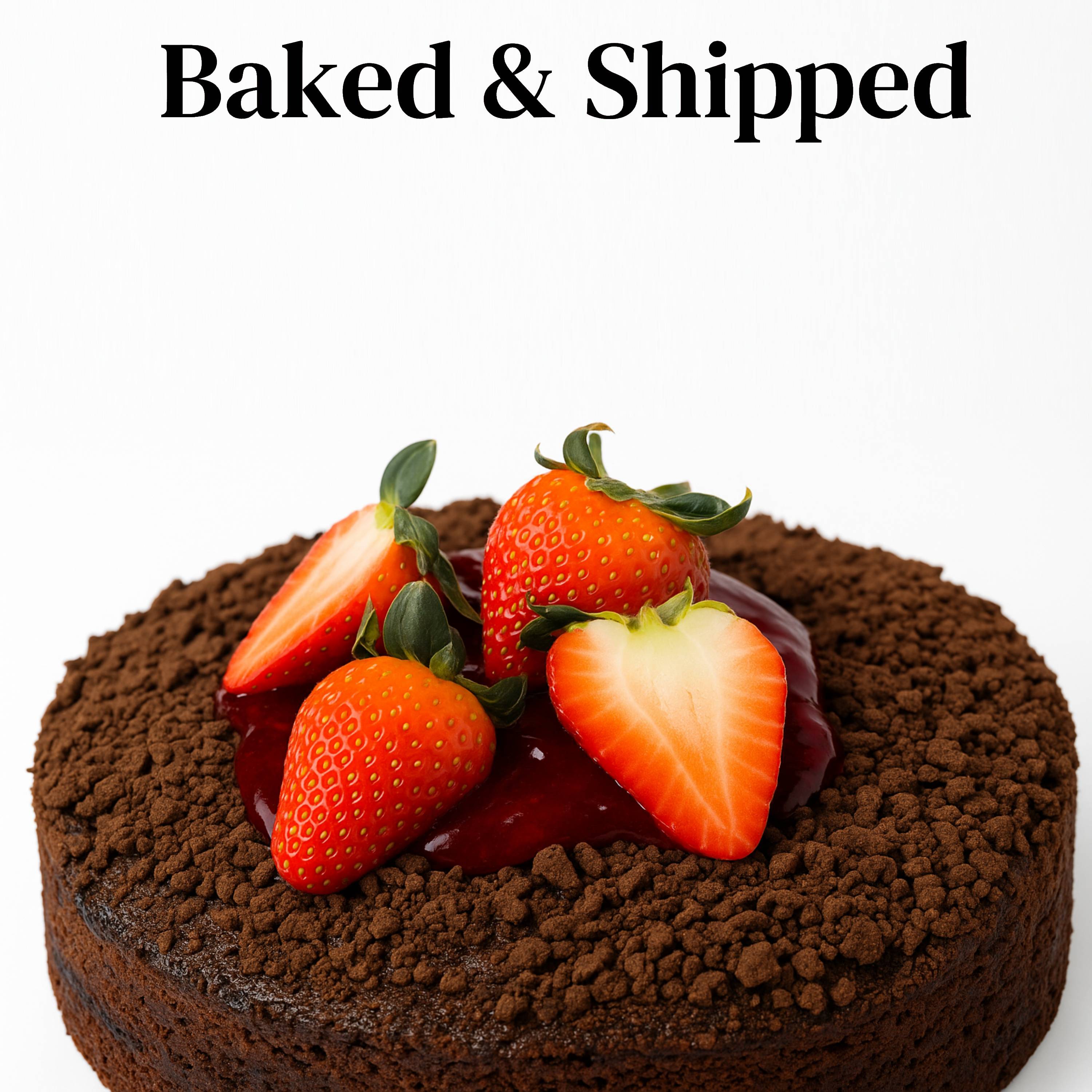 Andy Anand Chocolate Strawberry Cake 9" Gift Boxed - Fresh Cakes and Desserts Treats for Delivery - Ideal Gift - Baked Fresh Daily (2.5 lbs)