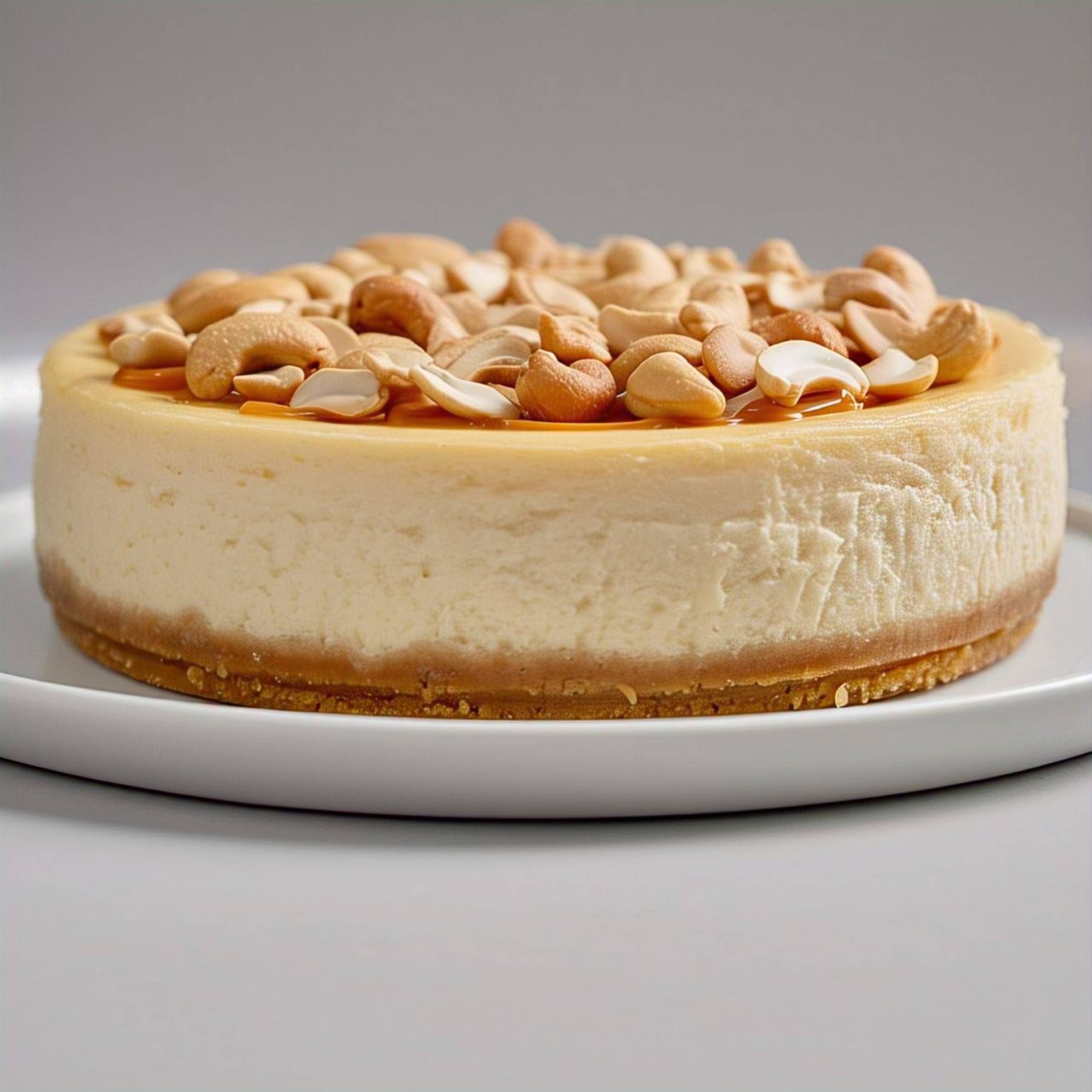 Andy Anand Sugar Free Gluten Free  Caramel Cashew Cheesecake 9"- Delicious-Decadent Guilt-Free Treat" Best Cheese Cake Near Me For Celebrations & Delicious Diabetic Dessert (2.6 lbs)