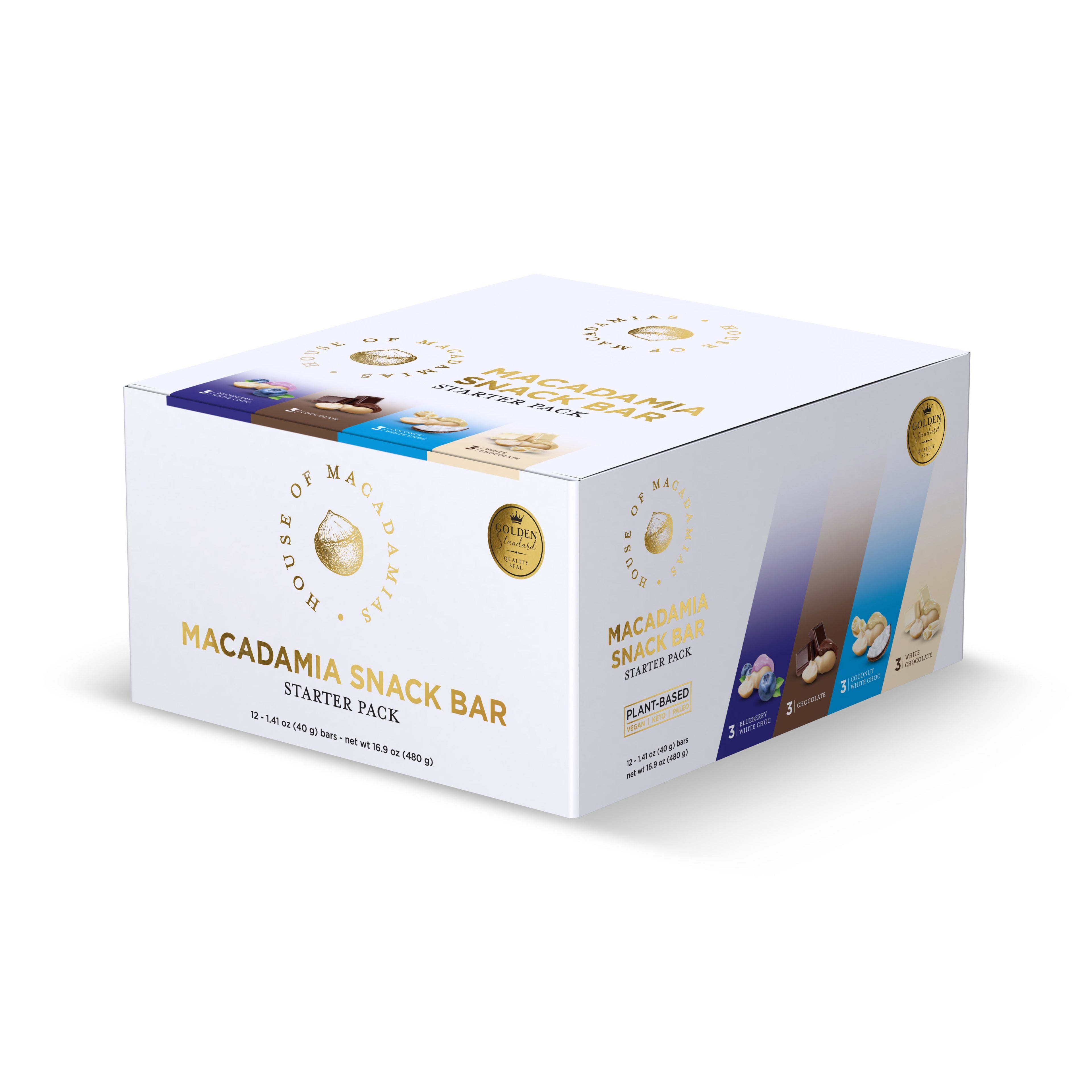 Macadamia Nut Snack Bar Variety Pack (4 Flavors, 12 Bars)