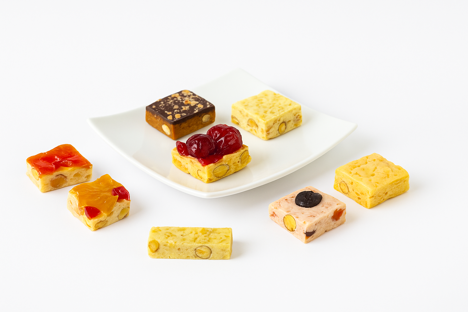 Andy Anand Luxury Italian Nougat Brittle 22 Pieces – Almond, Pistachio, Cherry, Citrus, Imported European Nougat - A Delicious and Traditional Treat - 7 Oz