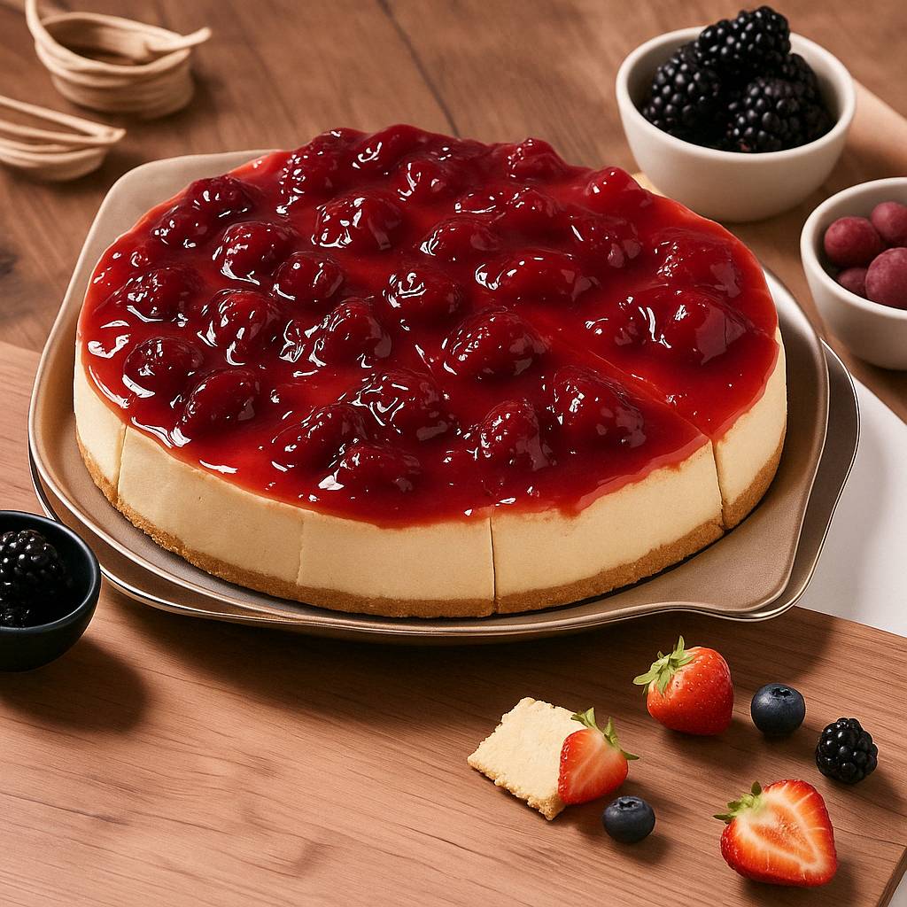 Andy Anand Sugar Free Strawberry Cheesecake 9" (3.4 lbs) | No Sugar Added, Diabetic-Friendly Alluring, Best Tempting Cheese Cake For Celebrations & Dessert Lovers (3.4 lbs)