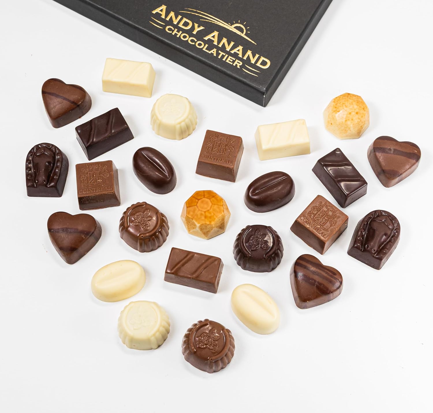 Andy Anand Sugar Free Belgian Chocolate Truffles – 24 Pc Assorted Flavors (Espresso, Hazelnut, Strawberry, Coconut, Cherry & Orange), 60% Chocolate (Cocoa Butter), Gluten-Free Chocolate Gift Box
