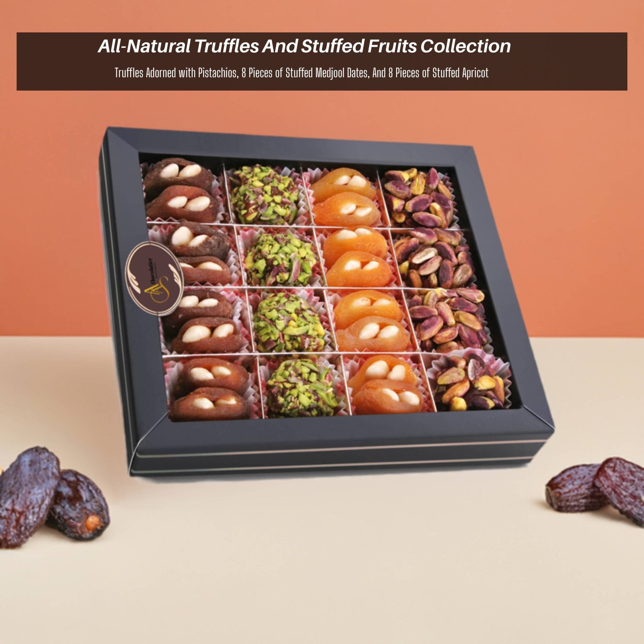 Andy Anand Chocolate Truffles with Natural Dates No Sugar Added 24 Pcs 10.5 oz