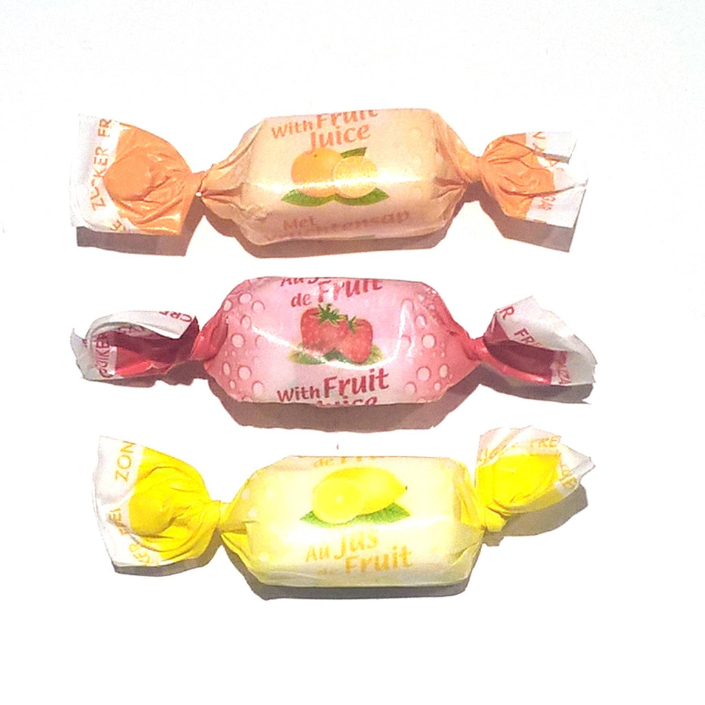 Andy Anand 70 pcs Sugar Free Fruit Toffees ,trio of Strawberry-Orange-Lemon flavors, Sugar Free Diabetic Friendly Assorted Candy - Perfect for Any Occasion 7 Oz