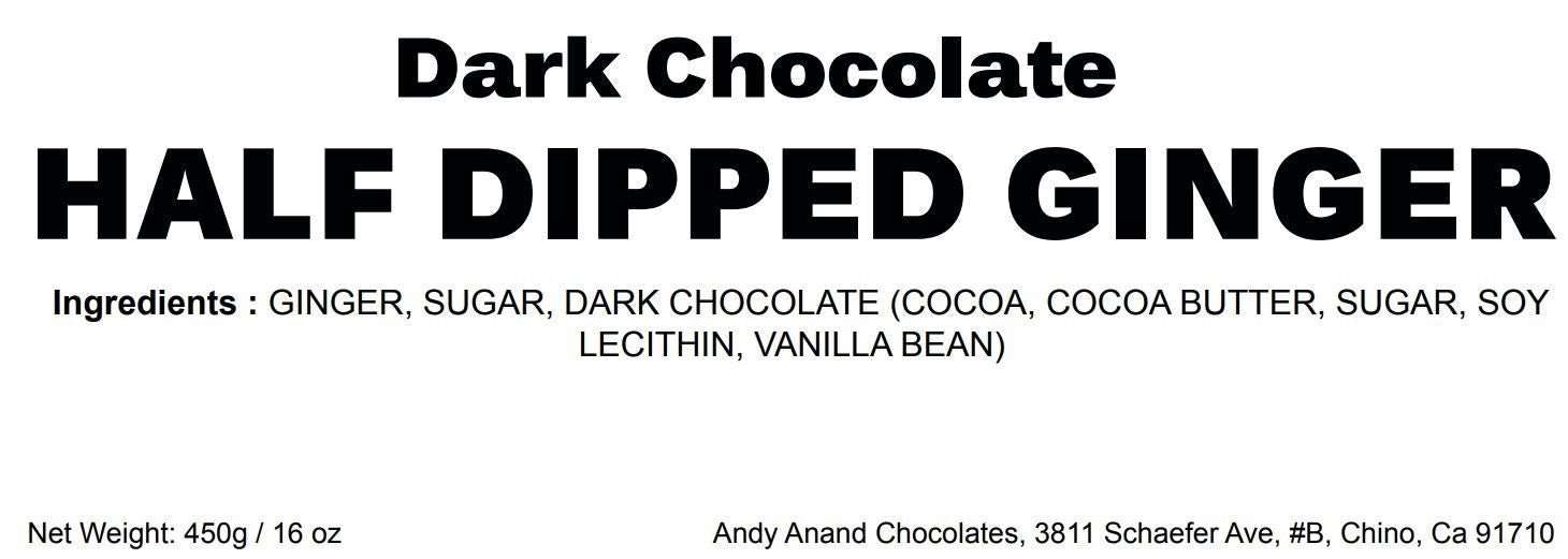 Andy Anand Vegan Belgian Dark Chocolate Ginger – All-Natural Fresh Ginger Dipped in Luxurious 60% Cocoa Butter Dark Chocolate, Exquisite Sweet & Spicy Indulgence (1 lb)