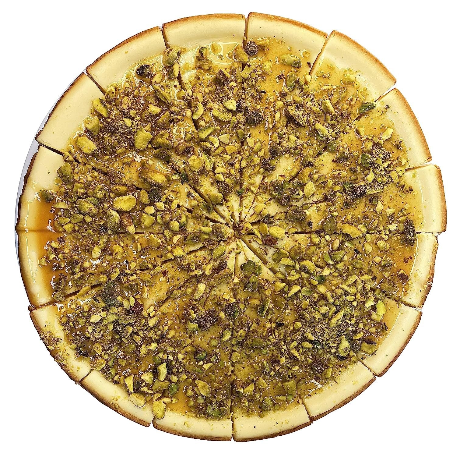 Andy Anand Sugar Free Gluten Free Caramel Pistachios Cheesecake 9" - No Chemicals Preservatives, Delightful Creamy Nutty Taste, Best Diabetic Friendly Cheesecake Near Me For Celebrations & Dessert Lovers (2.6 lbs)