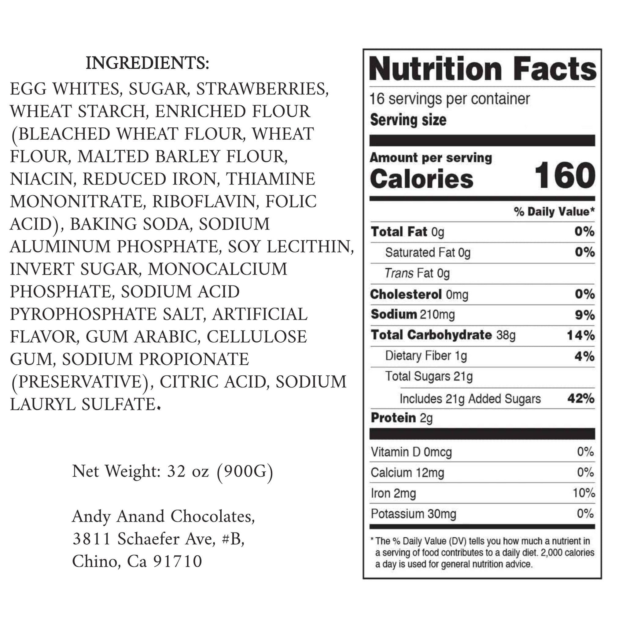 Andy Anand Delicious Traditional Strawberry Cake -  Mouth-Watering Homemade Cakes For Birthday Celebration - with Flavor and Irresistible Taste (2 lbs)