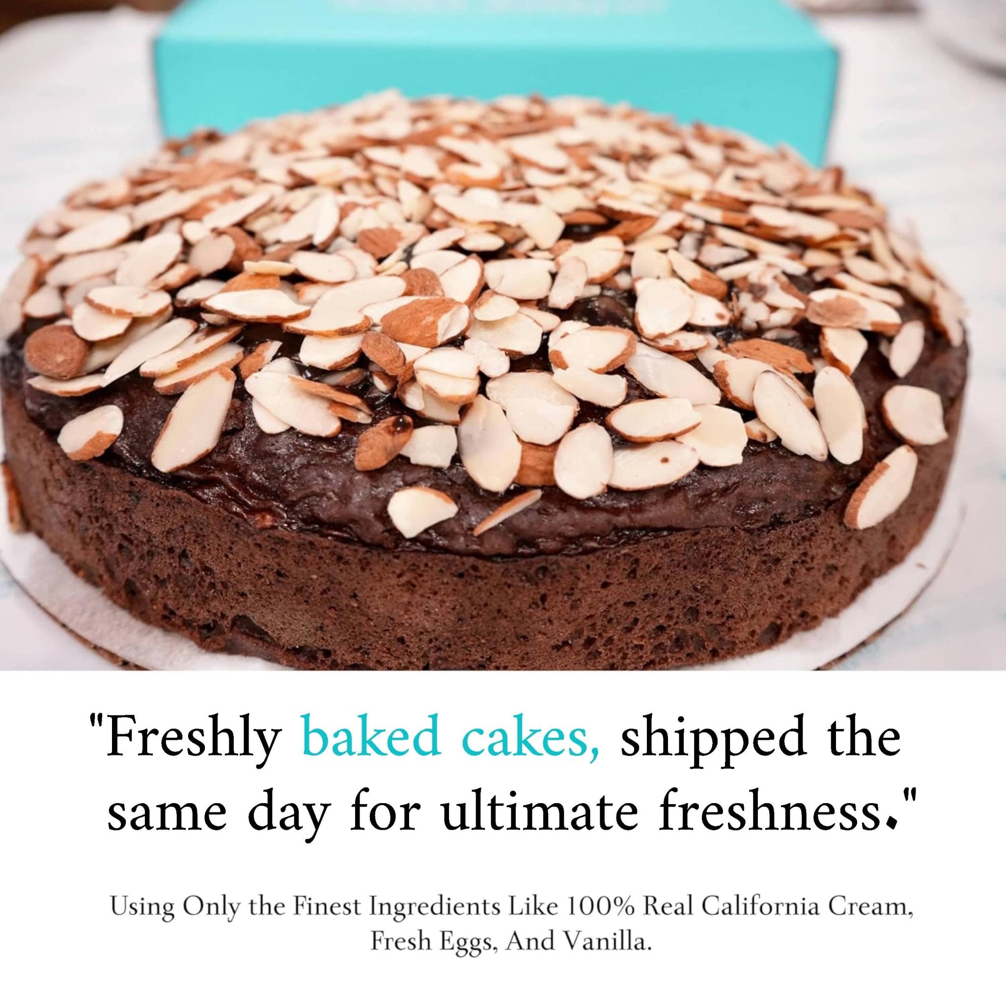 Andy Anand Sugar Free Chocolate Almond Cake Sweetened with Stevia, Guilt Free Sweetness In No Sugar Added Cakes From Bakery (2.5 lbs)