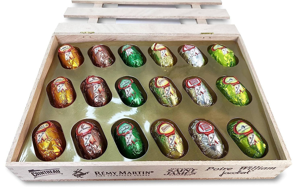 Andy Anand European Vegan Dark Chocolate – 18 Pc Non-Alcoholic Cocktail Flavors, 60% Chocolate (Cocoa Butter), Wooden Gift Box