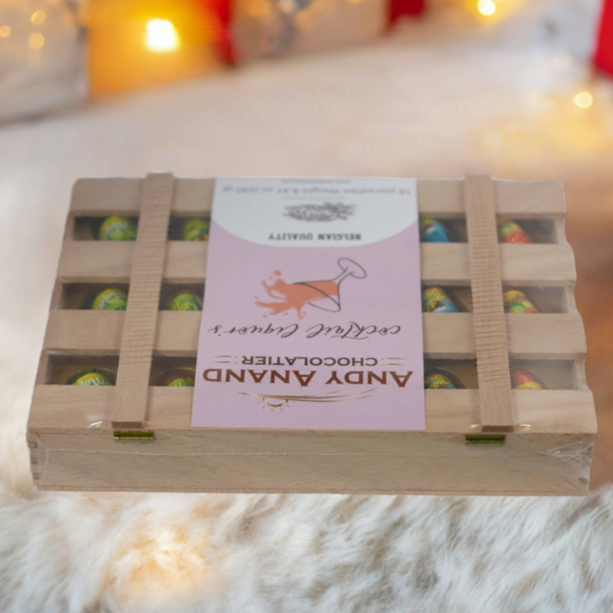 Andy Anand Non Alcoholic Vegan Chocolate – Vegan Dark Chocolates, 18 Pieces, Six Unique Flavors, Crafted with 60% Cocoa Butter