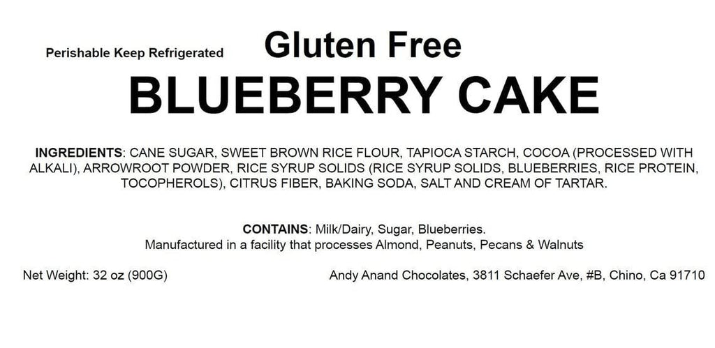 Andy Anand Gluten Free Blueberry Cake 9" - Decadent Cake for Dessert Lovers, Order Now and Taste the Difference (2.8 lbs)
