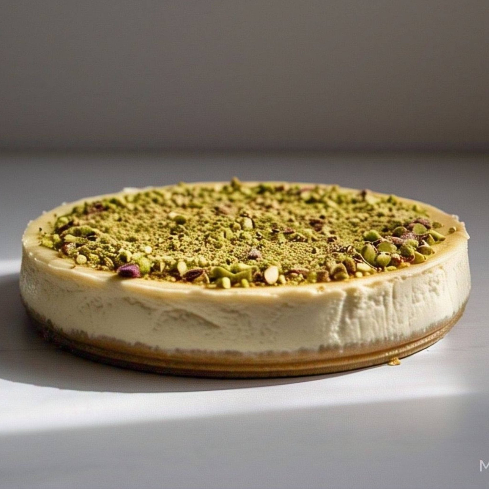 Andy Anand Sugar Free Gluten Free Caramel Pistachios Cheesecake 9" - No Chemicals Preservatives, Delightful Creamy Nutty Taste, Best Diabetic Friendly Cheesecake Near Me For Celebrations & Dessert Lovers (2.6 lbs)