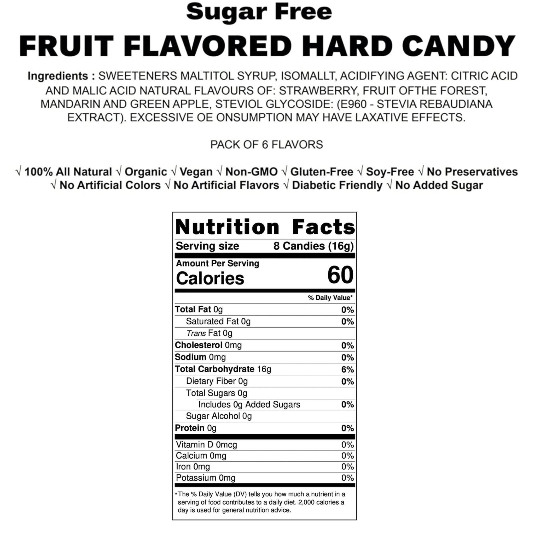 Andy Anand Italian Sugar Free Fruit Flavored Hard Candy – 92 Pieces Mega Pack (6 Flavors), Keto Friendly & Diabetic Friendly, Healthy Sugarless Candy Alternative – 7 oz