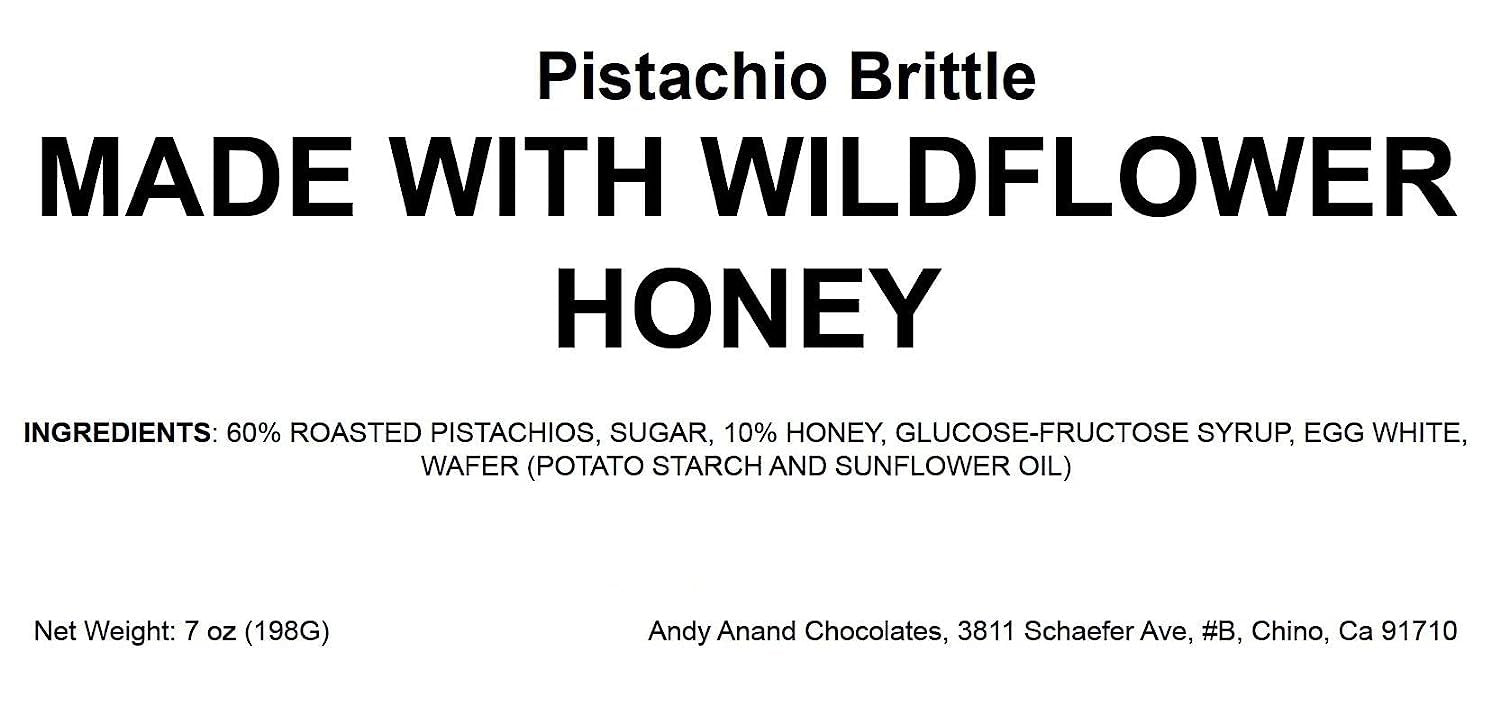Andy Anand Roasted Pistachio Nougat Turron - Homemade Style brittle soft nougat Turron - A Delicious and Healthy Treat, Amazing-Delicious-Decadent 7 Oz