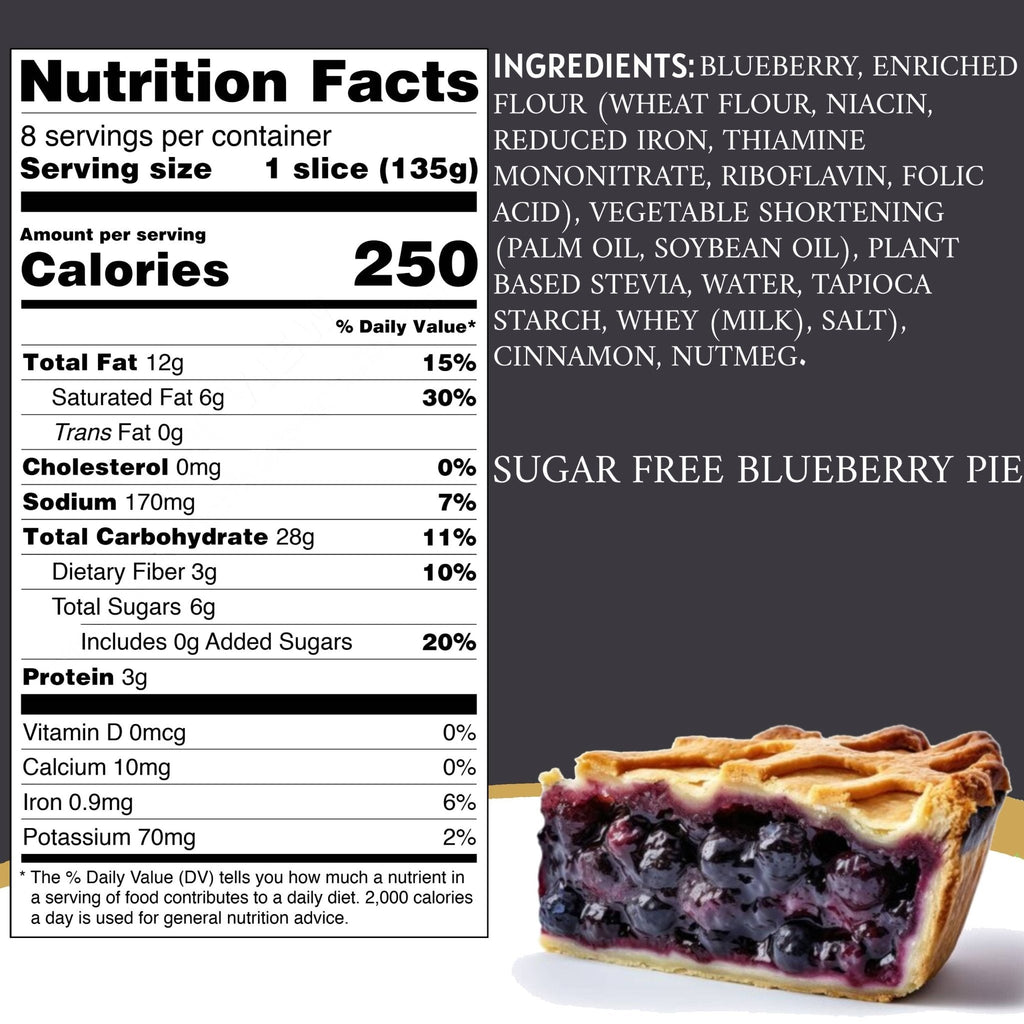 Andy Anand Sugar Free Blueberry Pie (2.9 lbs) - Enjoy the amazing taste of a classic Blueberry Pie without the sugar!