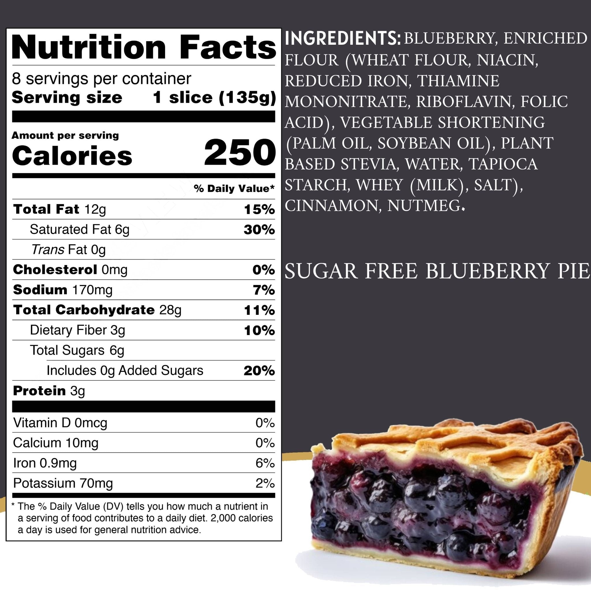 Andy Anand Sugar Free Blueberry Pie (2.9 lbs) - Enjoy the amazing taste of a classic Blueberry Pie without the sugar!