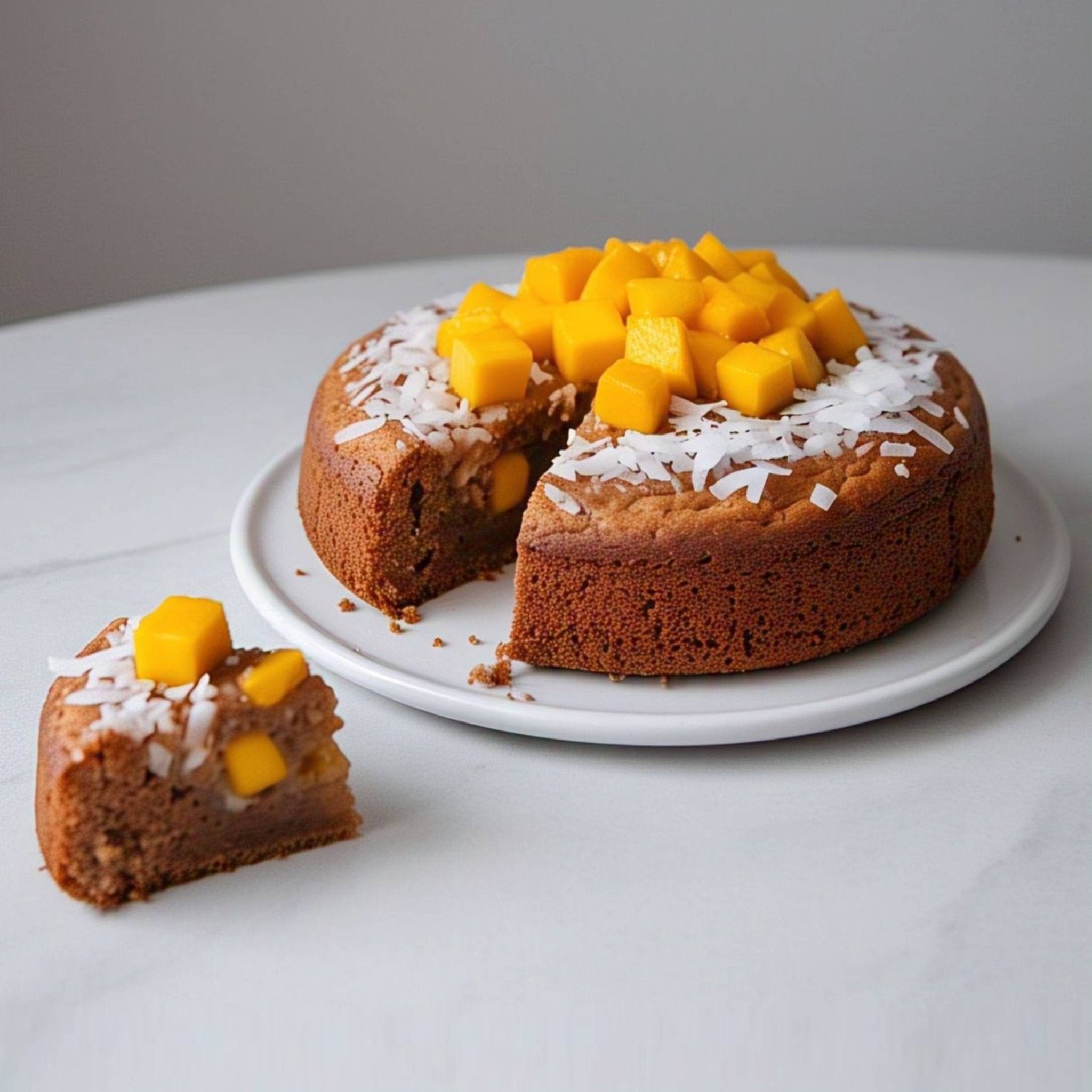 Andy Anand Sugar Free Coconut Cake - Mango Dessert 2.5 lbs a moist Mango delight infused with rich Coconut and fresh Mango