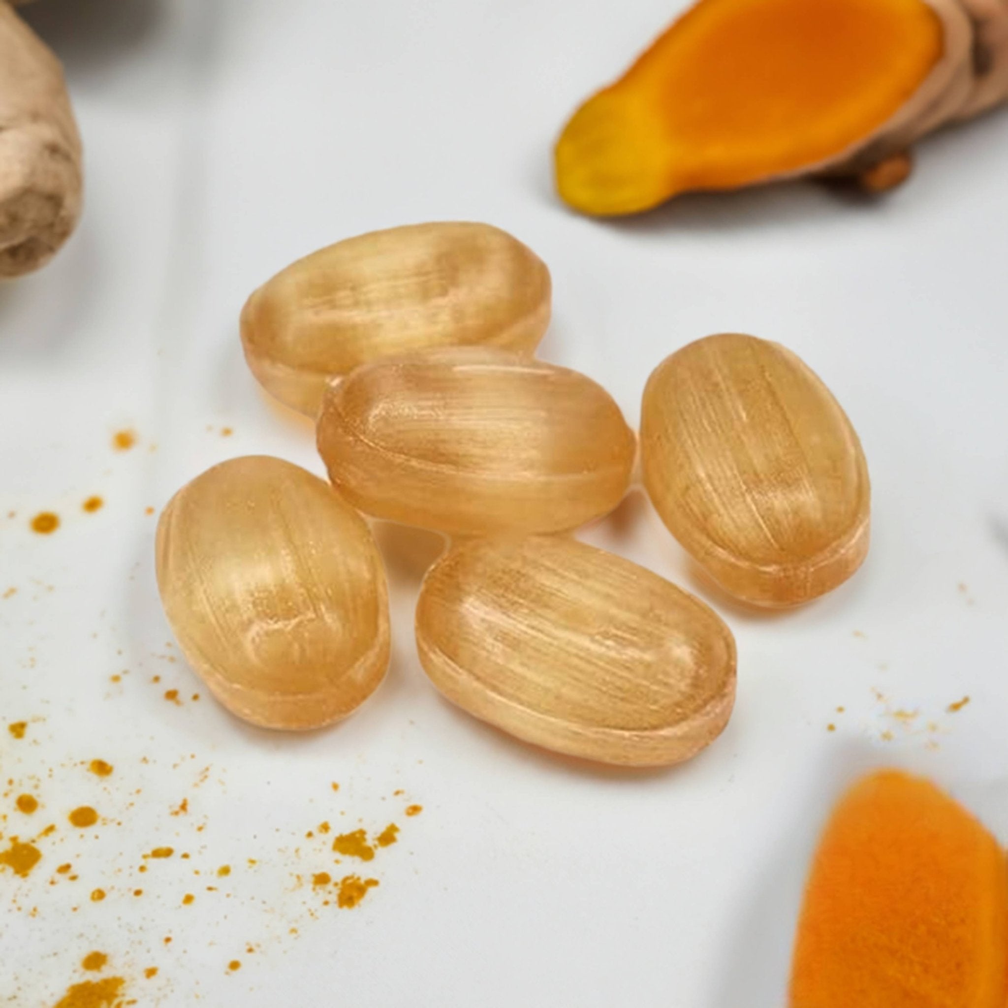 Andy Anand Sugar Free Ginger Turmeric Hard Candy – 50 Pcs (7 Oz) | Gluten-Free, Low Calorie, Keto & Vegan Friendly | European Gourmet Confection for Healthy Snacking & Wellness