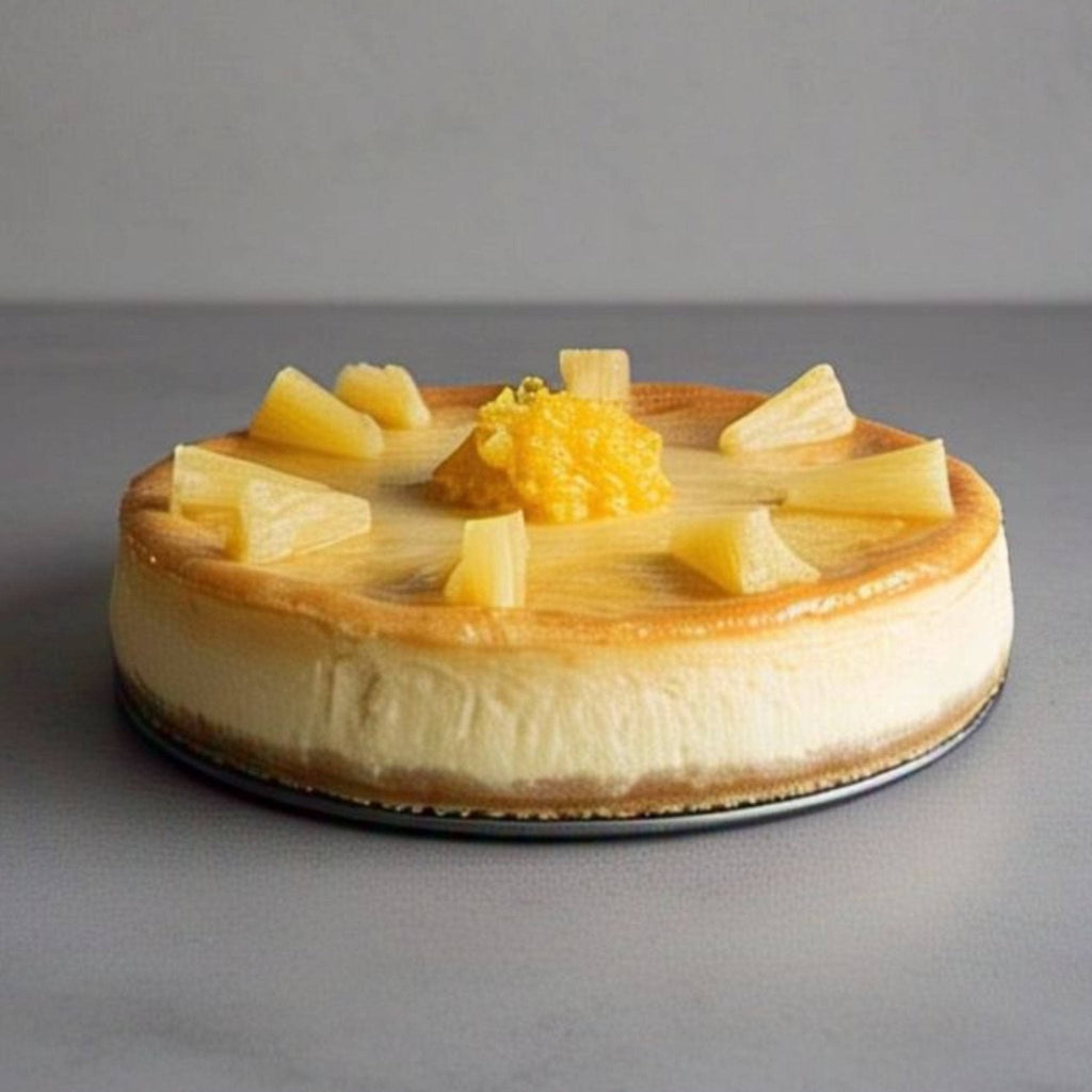 Andy Anand Sugar Free Pineapple Cheesecake 9" Baked Daily in Homemade Style, Best Richly Flavored Cheese Cake For Celebrations & Dessert Lovers (2 lbs)