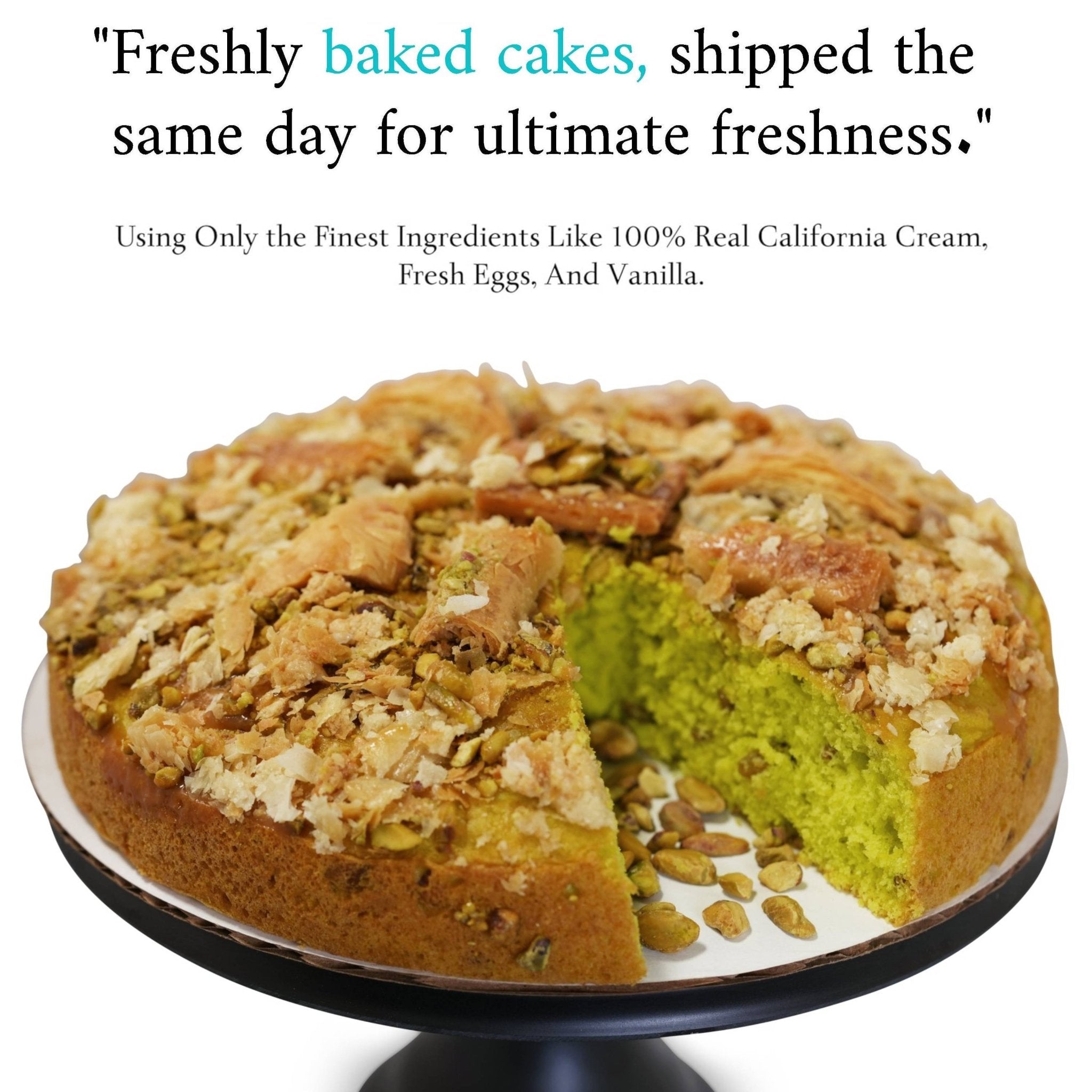 Andy Anand Baklava Pistachios Cake: A Heavenly Fusion, Creamy Texture Amazing Decadent Cakes From Bakery (9-inch, 2.8 lbs)