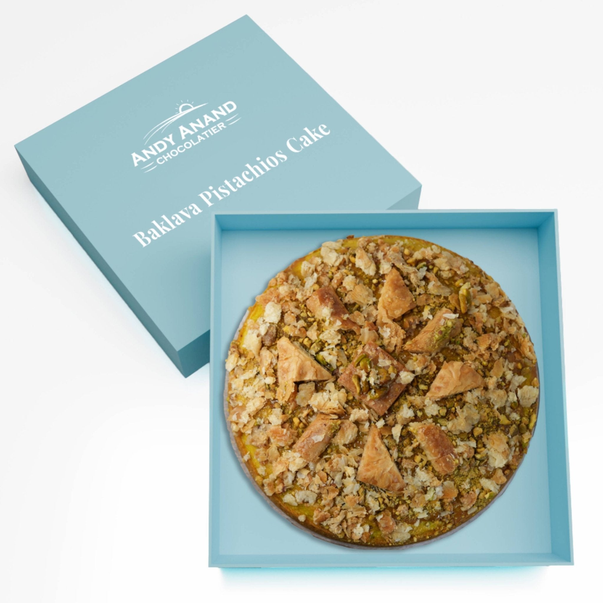Andy Anand Baklava Pistachios Cake: A Heavenly Fusion, Creamy Texture Amazing Decadent Cakes From Bakery (9-inch, 2.8 lbs)