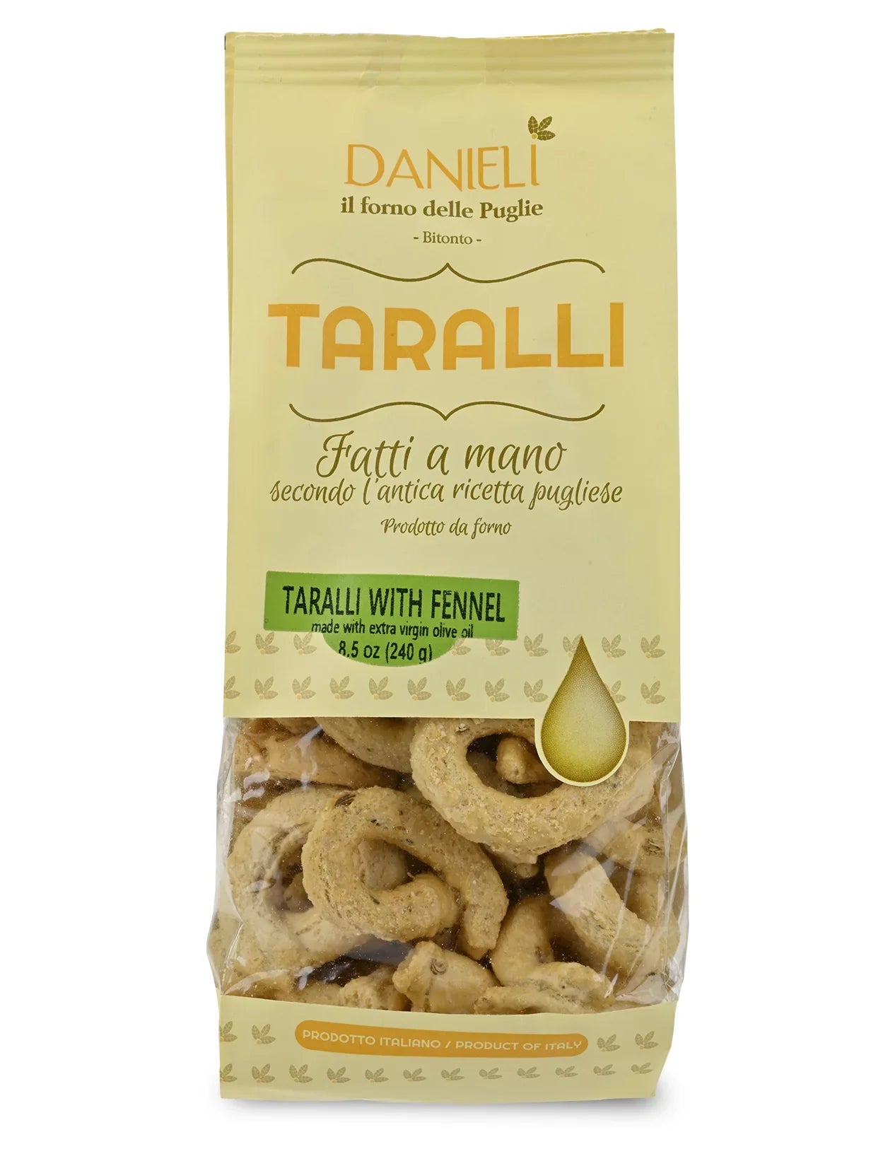 Taralli al Finocchio - With Fennel Produced by: Danieli  in Puglia, Italy