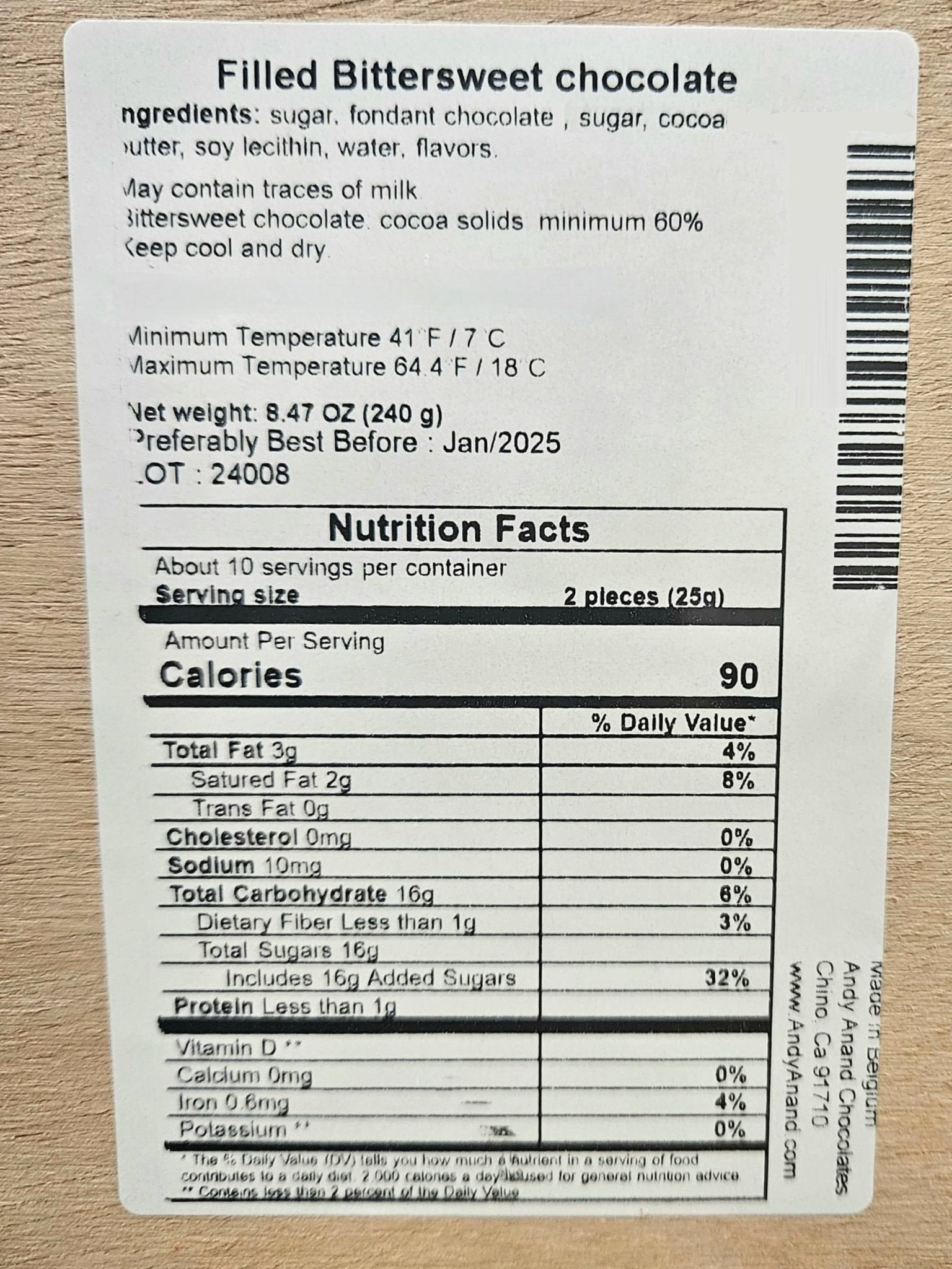 Andy Anand Vegan European Liqueur Dark Chocolate Bottles Cordials – Non-Alcoholic Cordials Assortment, Premium 60% Chocolate (Cocoa Butter) Gift Box, 18 Count