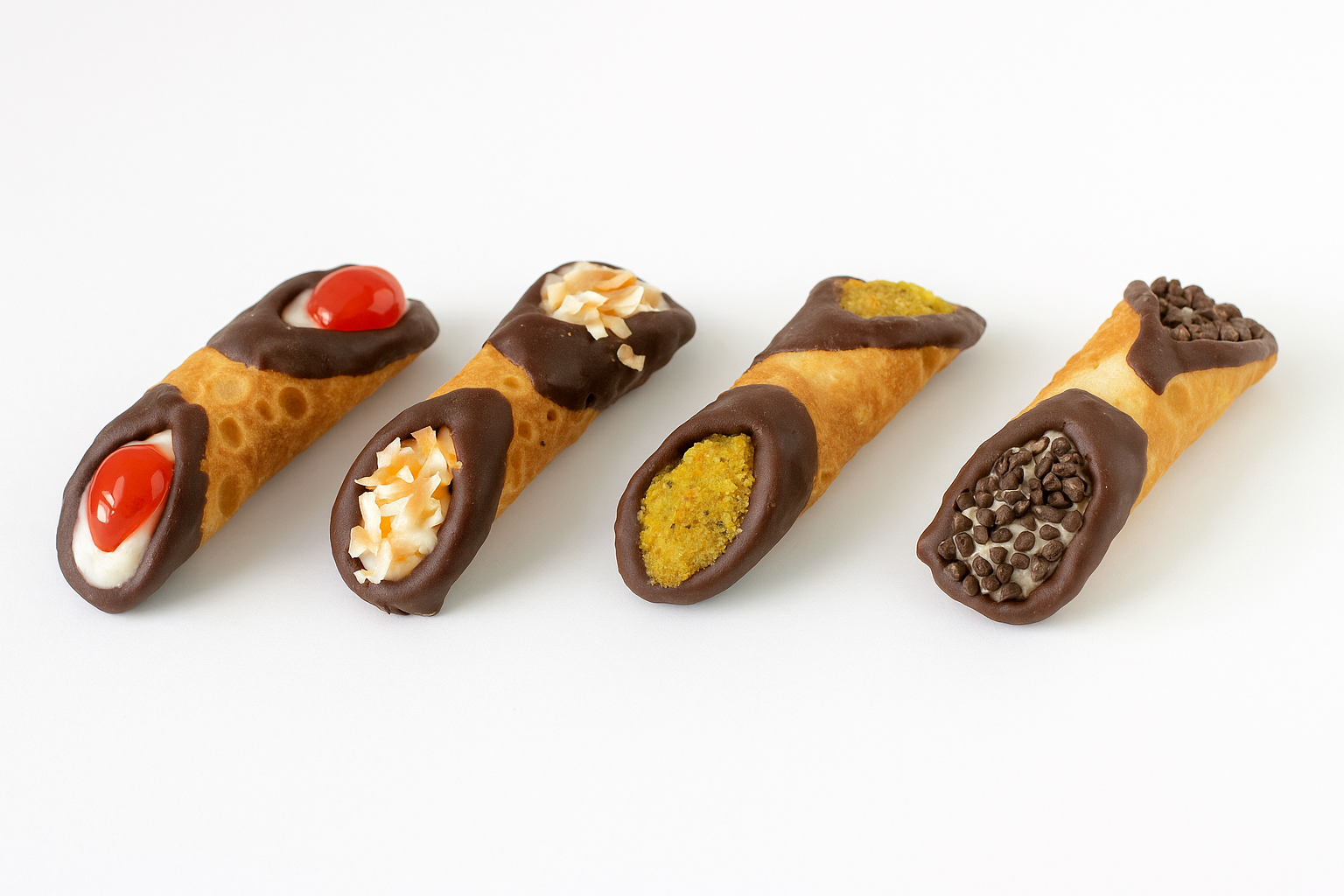 Andy Anand Chocolate Cannoli Italian Sicilian Creamy Dessert 4 Flavors (8 Pcs)